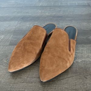JENNI KAYNE SUÈDE MULE - Brown, size 8, includes shoe bag and box.  EUC!!!